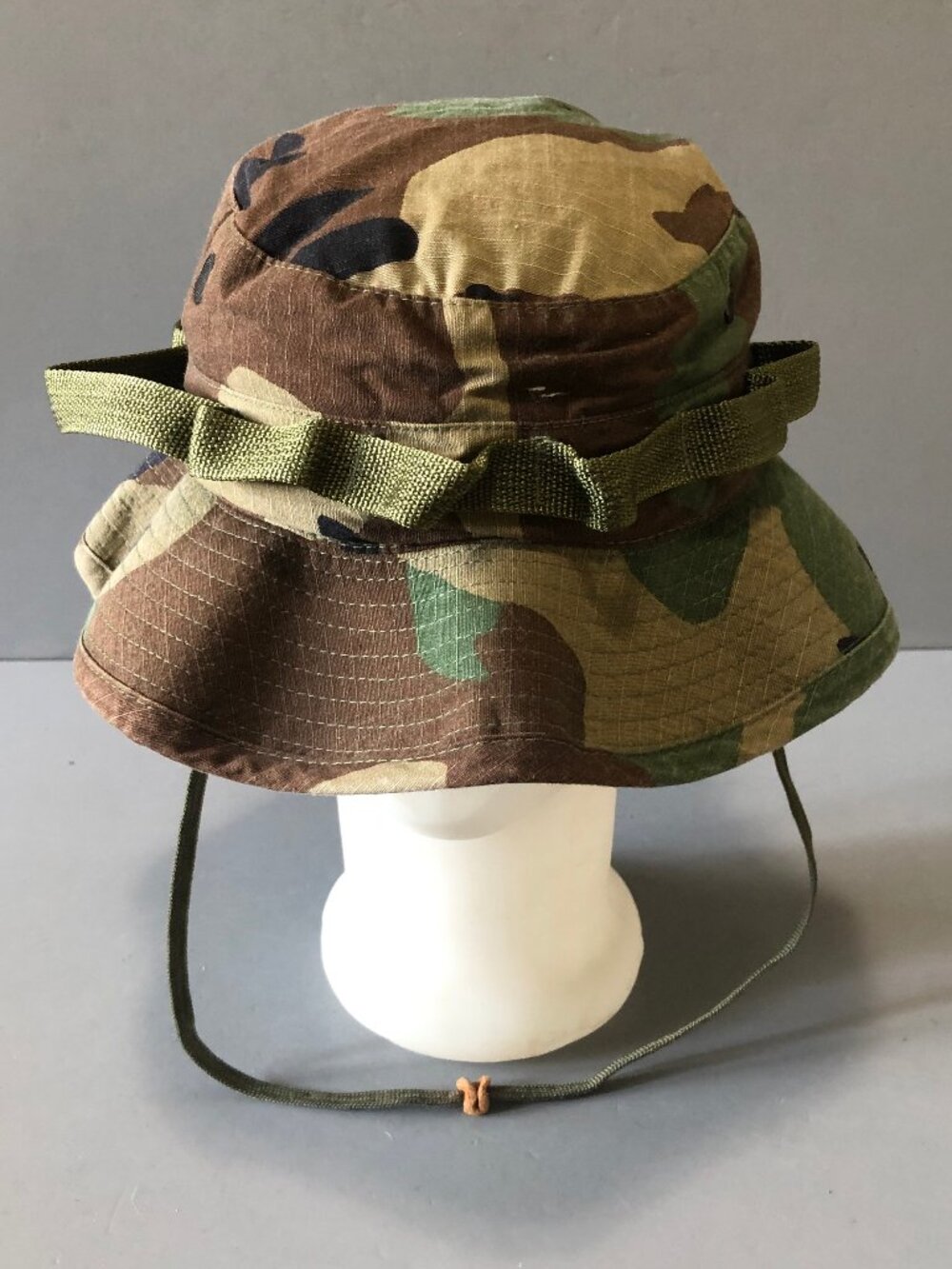 Camo Bucket Hat for Men - Olive/Brown Woodland Print
